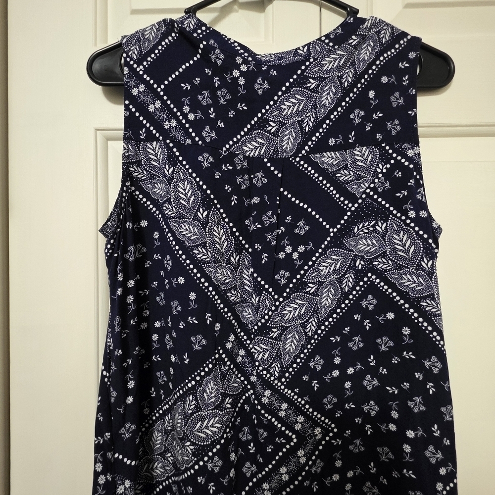 Gap Navy Paisley Sleeveless Dress Size Medium - Picture 4 of 10